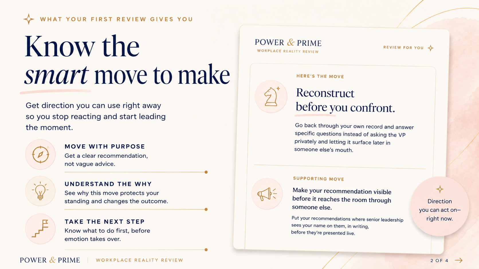 Know the smart move to make — here’s the move and the supporting move.